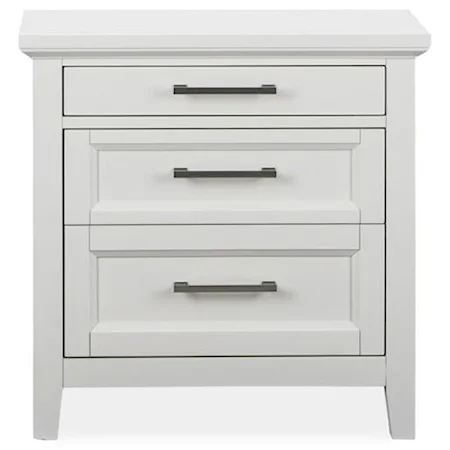 3-Drawer Nightstand with USB Charging Station